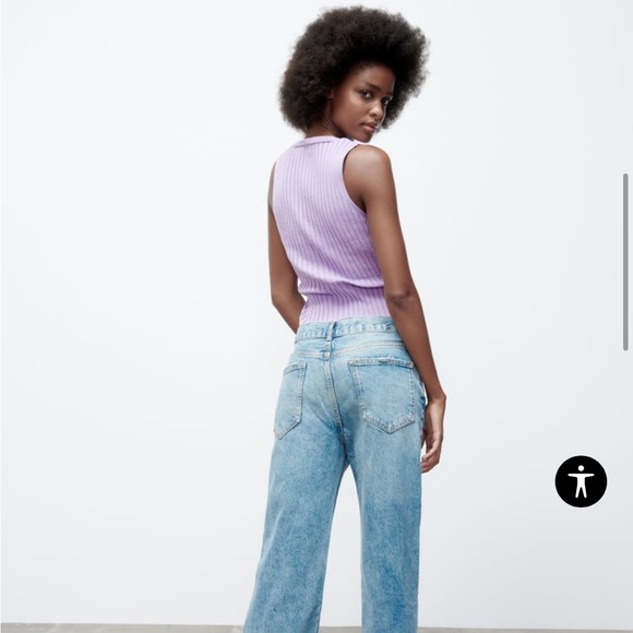 Lavender purple knit sweater short sleeve top - Picture 6 of 8